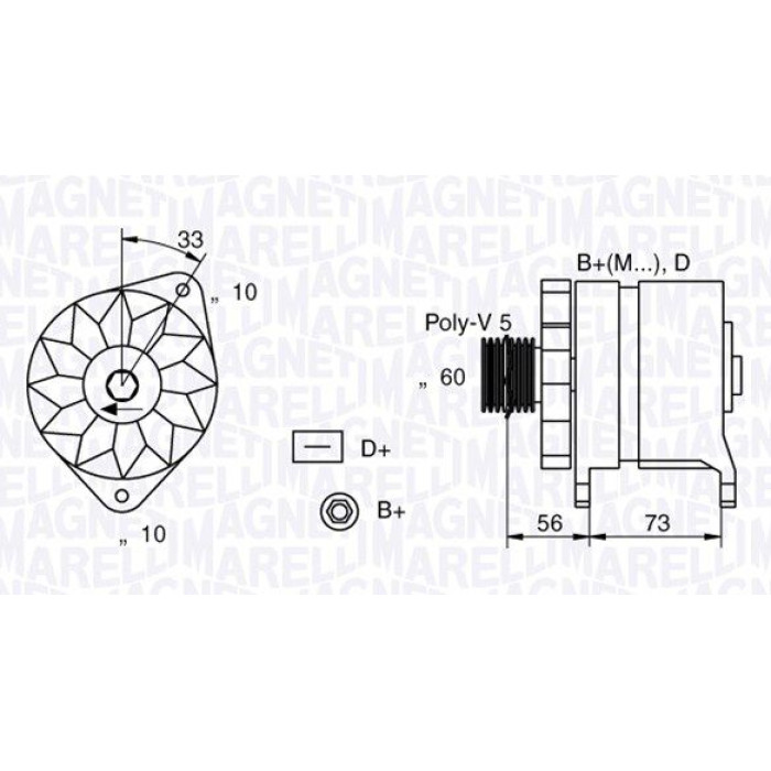 Magneti Marelli Lichtmaschine 063321155010 Magneti Marelli Lichtmaschine 063321155010