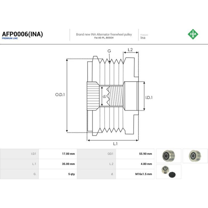 AFP0006(INA) AUTOSTARTER Lichtmaschinenfreilauf AFP0006(INA) AFP0006(INA) AUTOSTARTER Lichtmaschinenfreilauf AFP0006(INA)