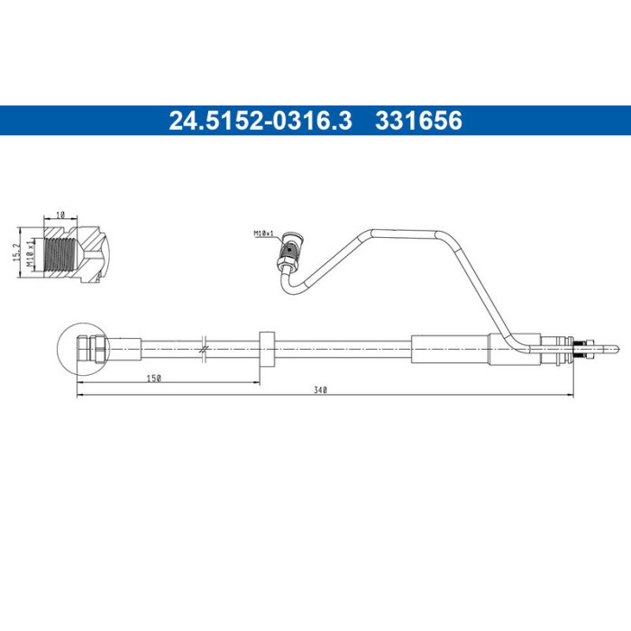 ATE Bremsschlauch 24.5152-0316.3 ATE Bremsschlauch 24.5152-0316.3