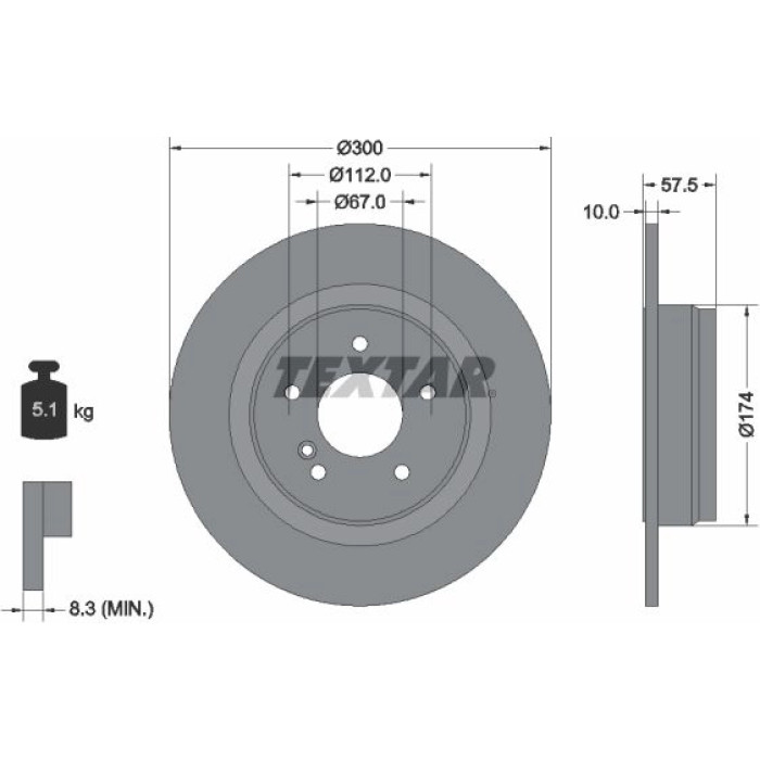 Textar Bremsscheibe 92163303 Textar Bremsscheibe 92163303