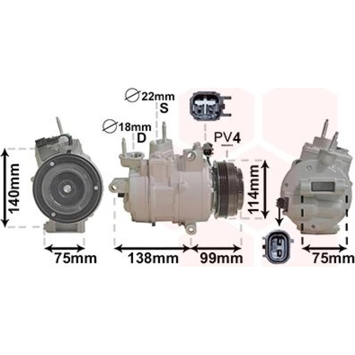 Van Wezel Klimakompressor 1801K704 Van Wezel Klimakompressor 1801K704
