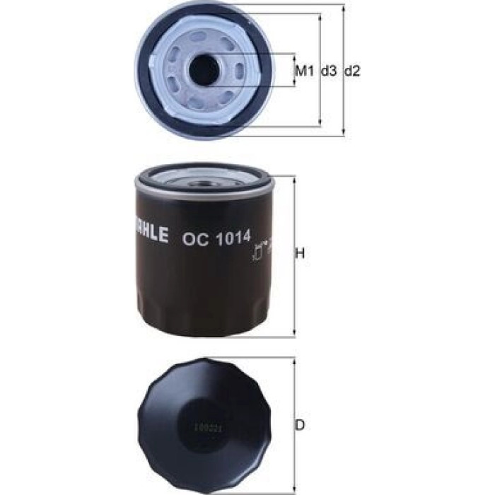 OC 1014 MAHLE Ölfilter OC 1014, Anschraubfilter, Höhe 87,5 mm – u. a. für Ford Fiesta VII (HJ, HF), Volvo C30 (533), S40 II (544) – OE Nummer 30711781 - l OC 1014 MAHLE Ölfilter OC 1014, Anschraubfilter, Höhe 87,5 mm – u. a. für Ford Fiesta VII (HJ, HF), Volvo C30 (533), S40 II (544) – OE Nummer 30711781 - l