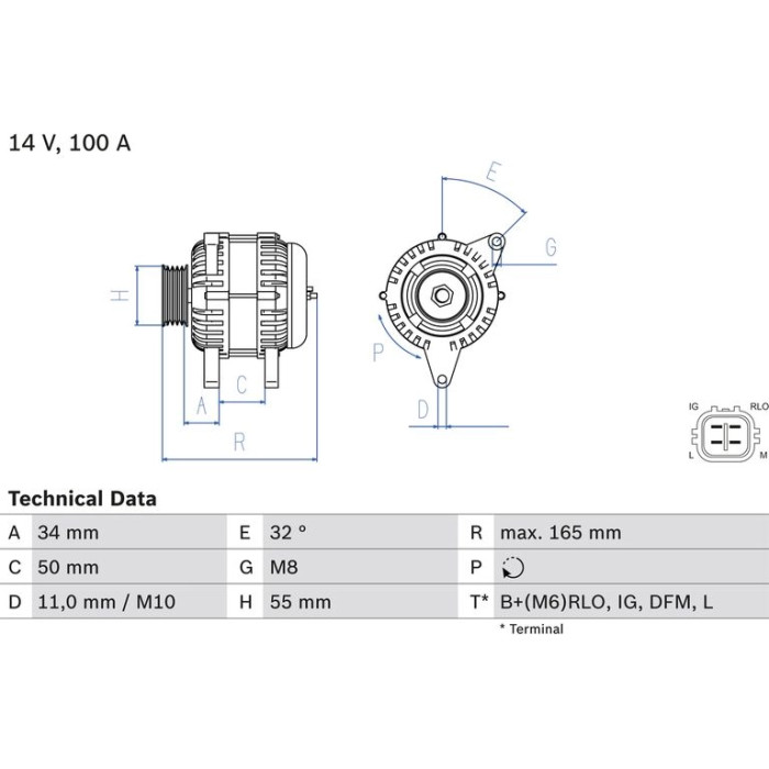 Bosch Lichtmaschine 0 986 082 350 Bosch Lichtmaschine 0 986 082 350