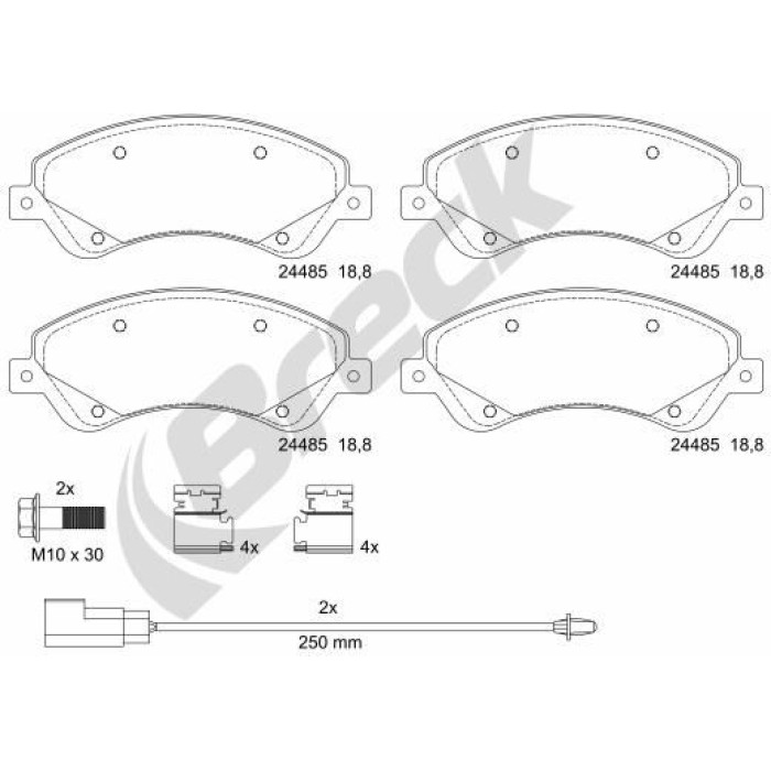 BREMSBELAGSATZ FORD P. TRANSIT 06-14164,7 X 65,4 X 18,8 24485 00 703 10 BREMSBELAGSATZ FORD P. TRANSIT 06-14164,7 X 65,4 X 18,8 24485 00 703 10