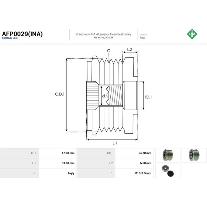 AFP0029(INA) AUTOSTARTER Lichtmaschinenfreilauf AFP0029(INA) AFP0029(INA) AUTOSTARTER Lichtmaschinenfreilauf AFP0029(INA)