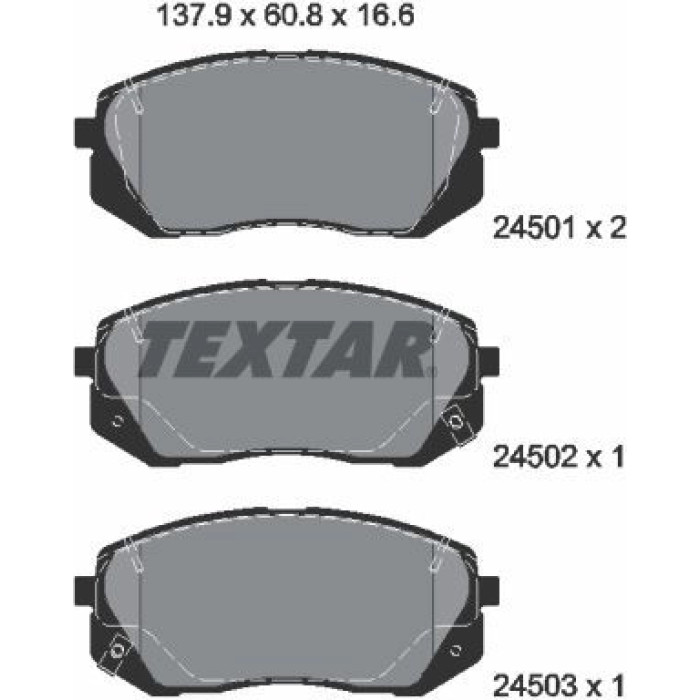 2450101 Textar Bremsbelagsatz 2450101 2450101 Textar Bremsbelagsatz 2450101