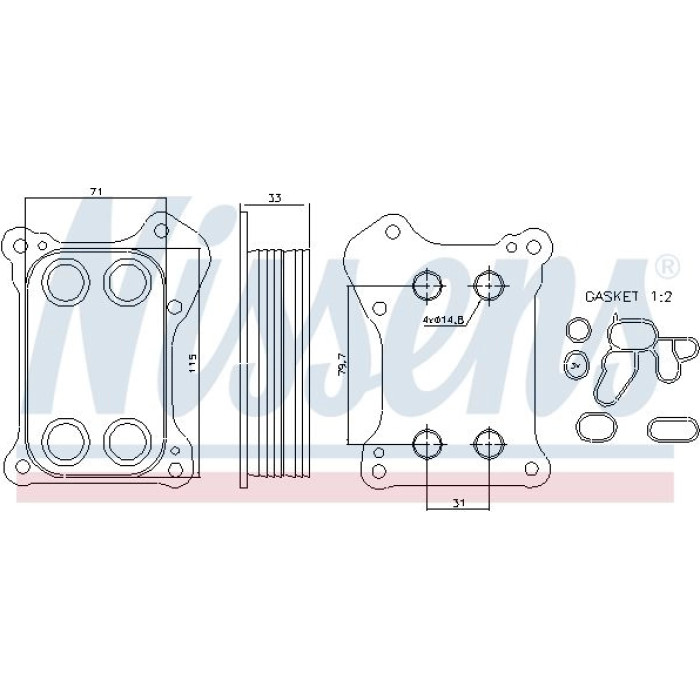 Nissens Ölkühler PKW 90739 Nissens Ölkühler PKW 90739