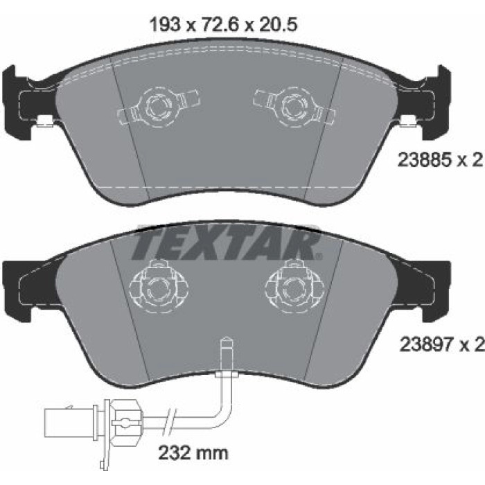 Textar Bremsbelagsatz 2388501 Textar Bremsbelagsatz 2388501