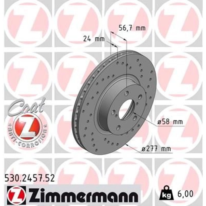530.2457.52 Zimmermann 88 481 013 Sport Bremsscheibe Vorderachse 530.2457.52 530.2457.52 Zimmermann 88 481 013 Sport Bremsscheibe Vorderachse 530.2457.52