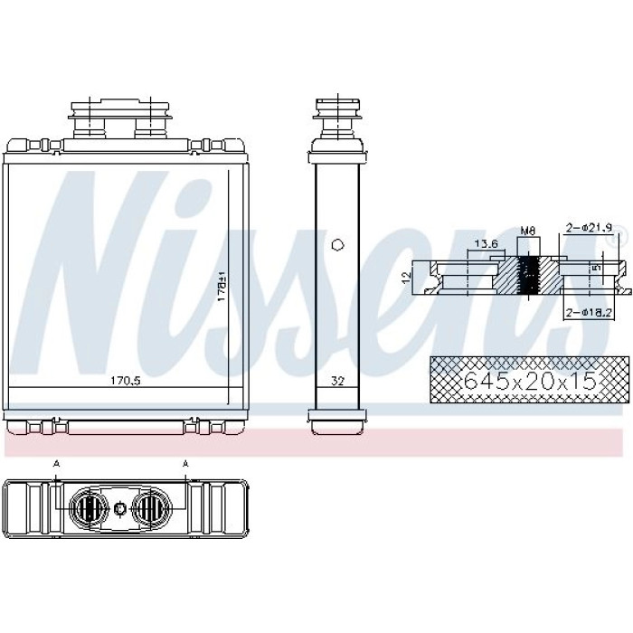 73997 Nissens Heizungskühler PKW 73997 73997 Nissens Heizungskühler PKW 73997
