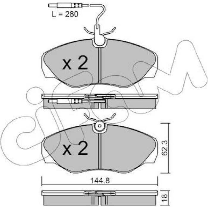 CIFAM Bremsbelagsatz, Scheibenbremse 822-338-1
