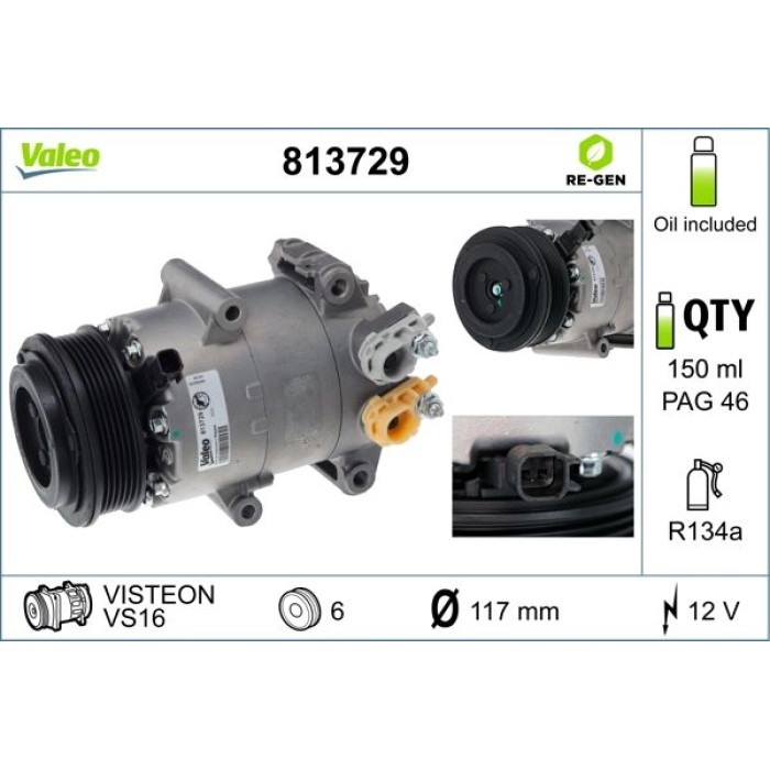 813729 Valeo Kompressor 813729 813729 Valeo Kompressor 813729