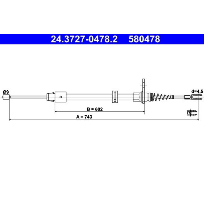ATE Handbremsseil 24.3727-0478.2 ATE Handbremsseil 24.3727-0478.2