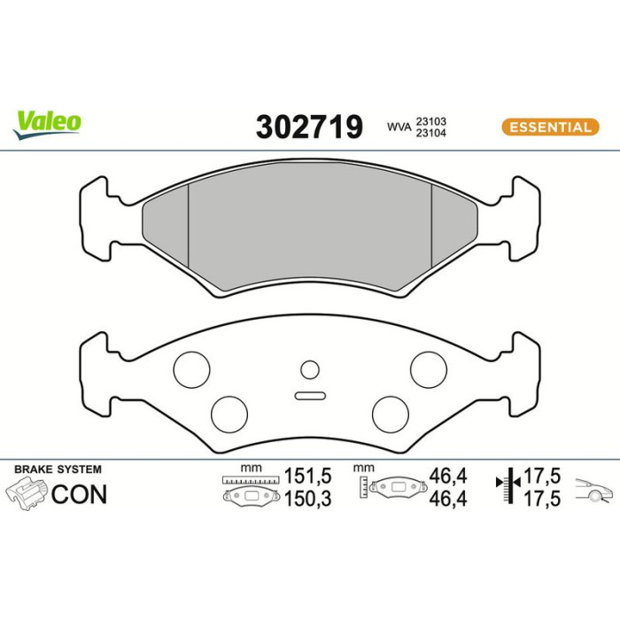Valeo Bremsbelagsatz 302719