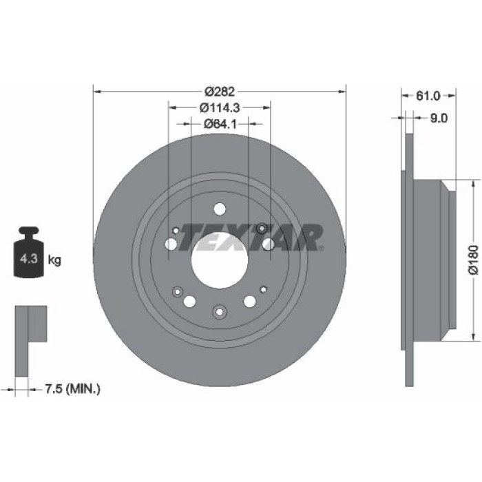 Textar Bremsscheibe 92165803 Textar Bremsscheibe 92165803
