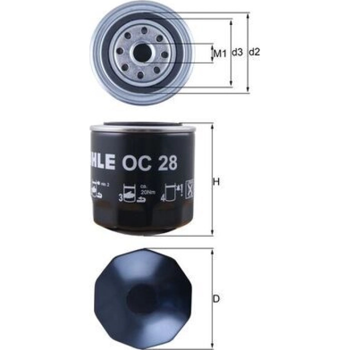 Mahle Original Ölfilter OC 28 Mahle Original Ölfilter OC 28
