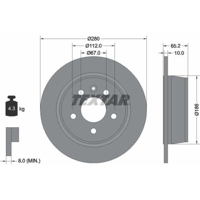 Textar Bremsscheibe 92074503 Textar Bremsscheibe 92074503