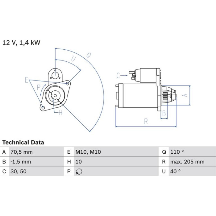 Bosch Starter 0 986 025 960 Bosch Starter 0 986 025 960