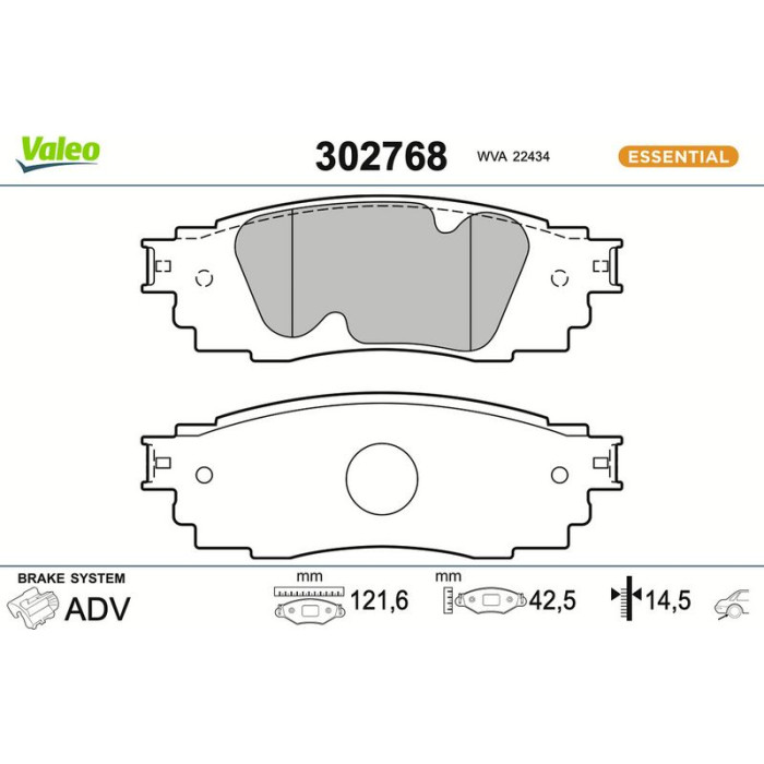 Valeo Bremsbelagsatz 302768 Valeo Bremsbelagsatz 302768