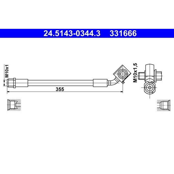 ATE Bremsschlauch 24.5143-0344.3 ATE Bremsschlauch 24.5143-0344.3