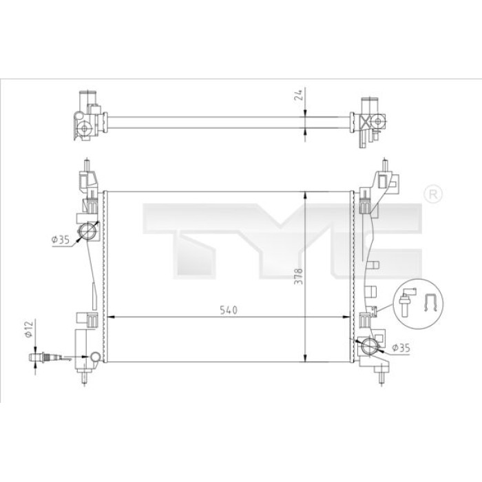 TYC Motorkühler 725-0044-R TYC Motorkühler 725-0044-R
