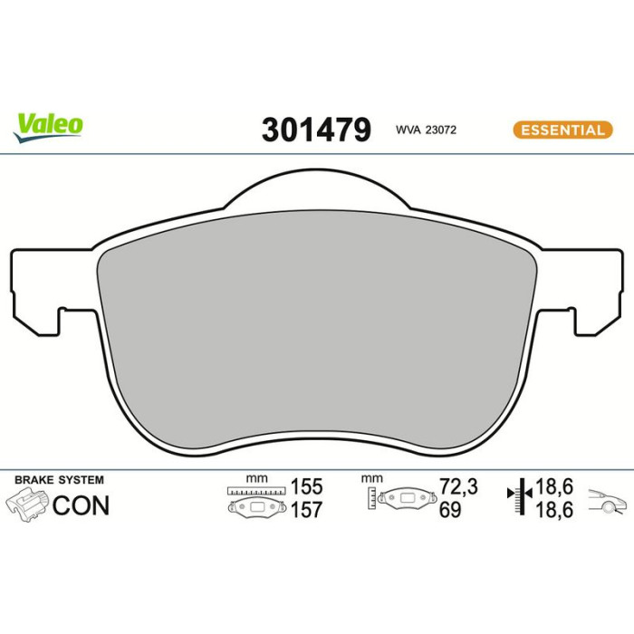 Valeo Bremsbelagsatz 301479 Valeo Bremsbelagsatz 301479