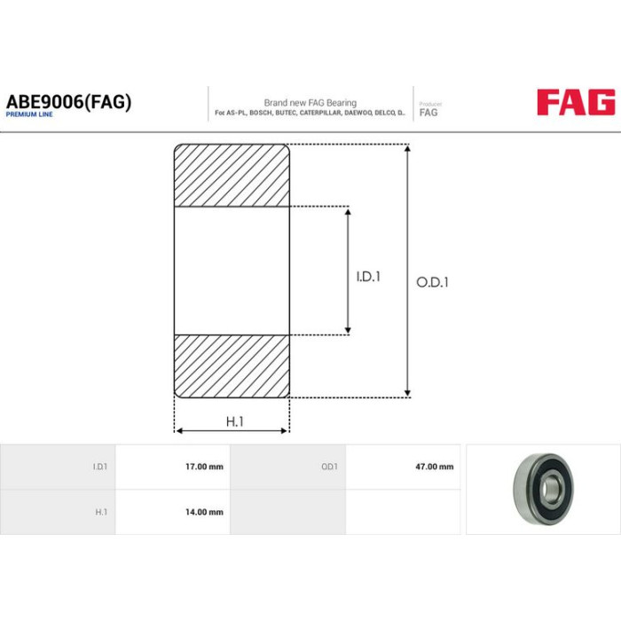 AS-PL Lager ABE9006(FAG) AS-PL Lager ABE9006(FAG)