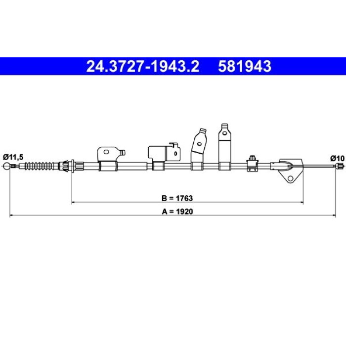 ATE Handbremsseil 24.3727-1943.2 ATE Handbremsseil 24.3727-1943.2