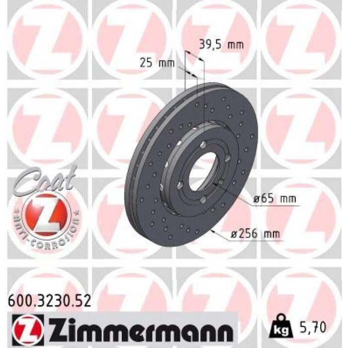 Zimmermann 17 481 038 Sport Bremsscheibe Vorderachse Sport 600.3230.52 Zimmermann 17 481 038 Sport Bremsscheibe Vorderachse Sport 600.3230.52
