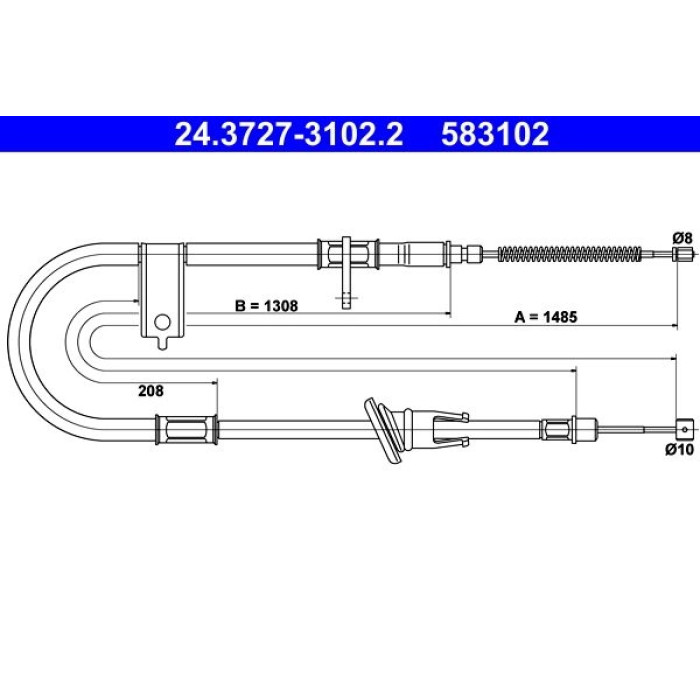 ATE Handbremsseil 24.3727-3102.2 ATE Handbremsseil 24.3727-3102.2