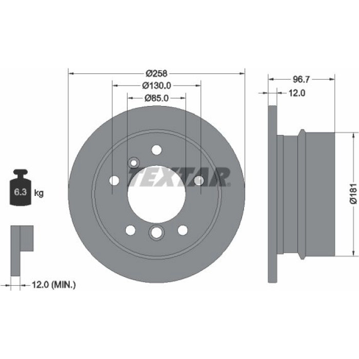 Textar Bremsscheibe 92137503 Textar Bremsscheibe 92137503