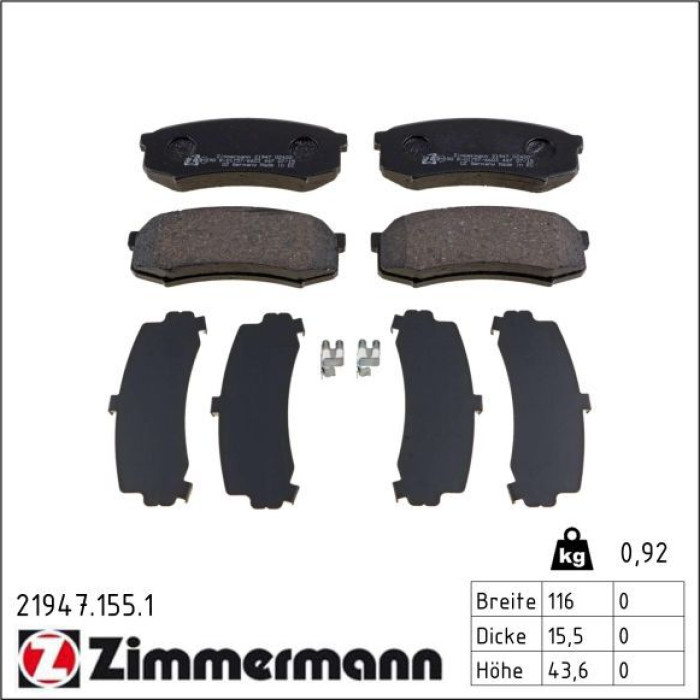 21947.155.1 ZIMMERMANN Bremsbeläge 21947.155.1 21947.155.1 ZIMMERMANN Bremsbeläge 21947.155.1