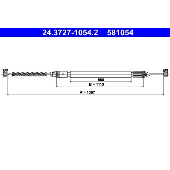 ATE Handbremsseil 24.3727-1054.2 ATE Handbremsseil 24.3727-1054.2
