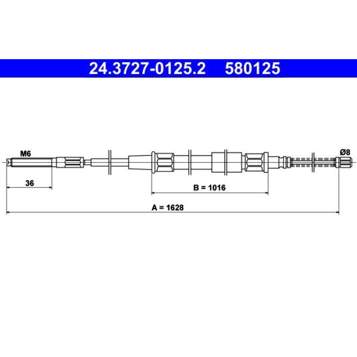 ATE Handbremsseil 24.3727-0125.2 ATE Handbremsseil 24.3727-0125.2