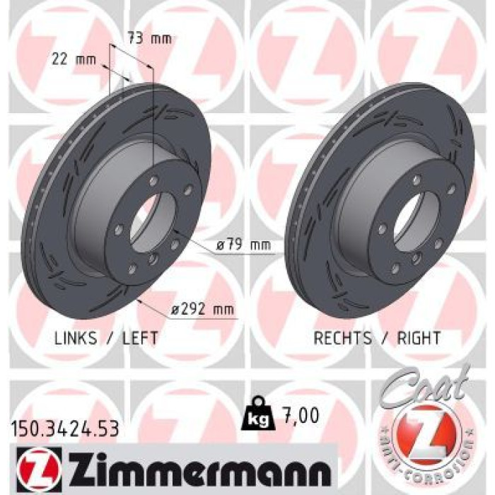 Zimmermann Bremsscheibe 150.3424.53 Zimmermann Bremsscheibe 150.3424.53