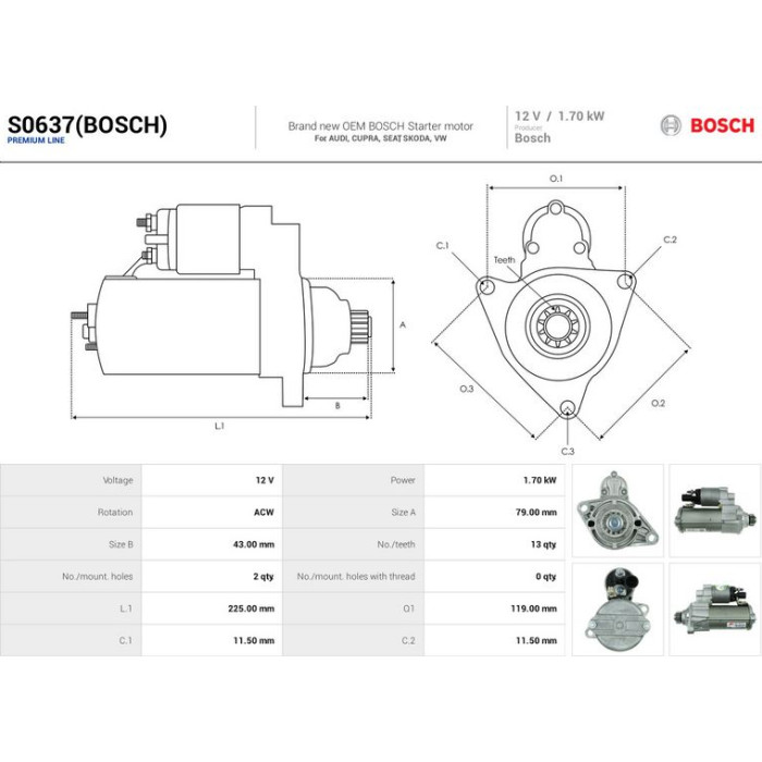 AS-PL Anlasser S0637(BOSCH)
