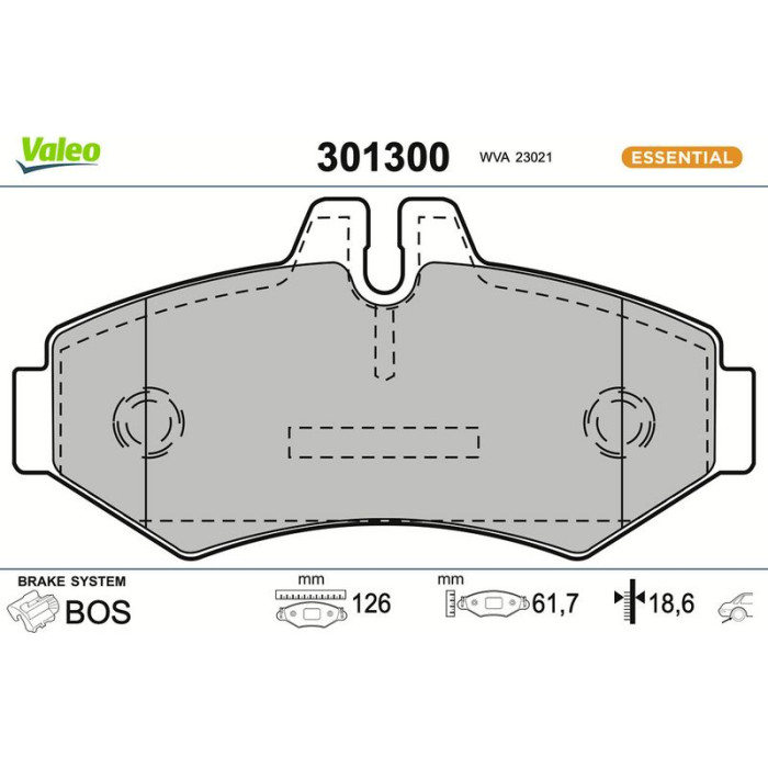 Valeo Bremsbelagsatz 301300 Valeo Bremsbelagsatz 301300