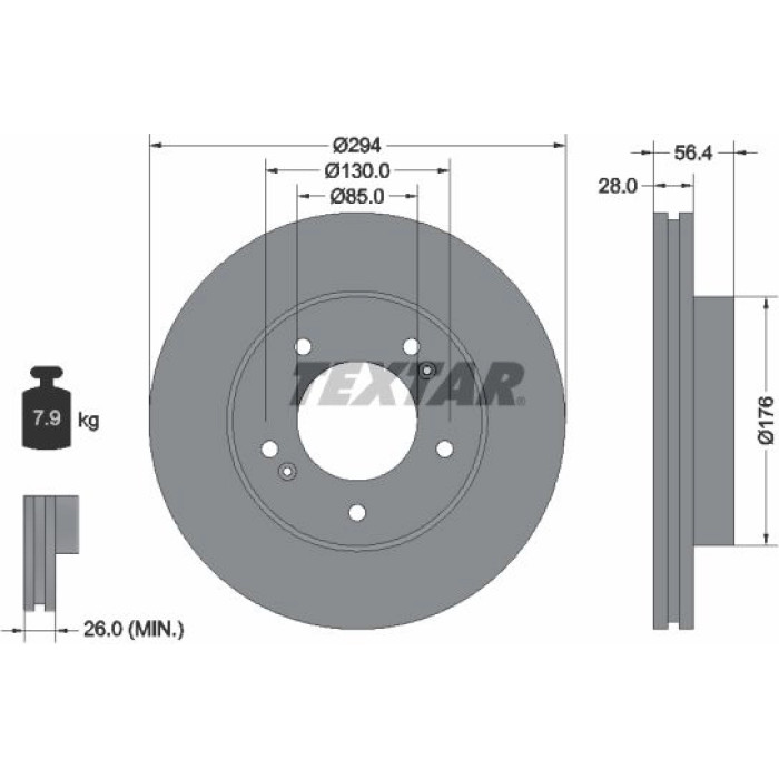 Textar Bremsscheibe 92203203 Textar Bremsscheibe 92203203