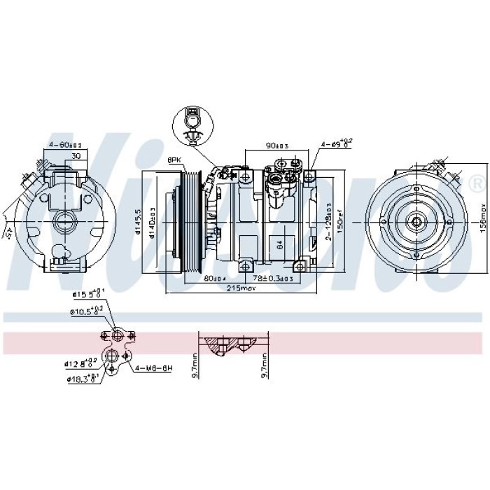 Nissens Klimakompressor PKW 890166 Nissens Klimakompressor PKW 890166