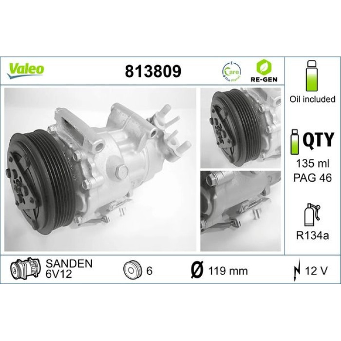 813809 Valeo Kompressor 813809 813809 Valeo Kompressor 813809