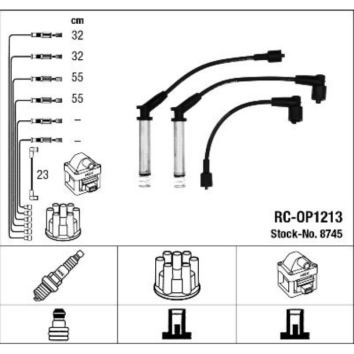 8745 NGK Zündkabelsatz (Zündleitungssatz) RC-OP1213 8745 – 5 Zündleitungen - l 8745 NGK Zündkabelsatz (Zündleitungssatz) RC-OP1213 8745 – 5 Zündleitungen - l