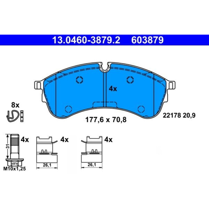 ATE Bremsbelagsatz 13.0460-3879.2 ATE Bremsbelagsatz 13.0460-3879.2