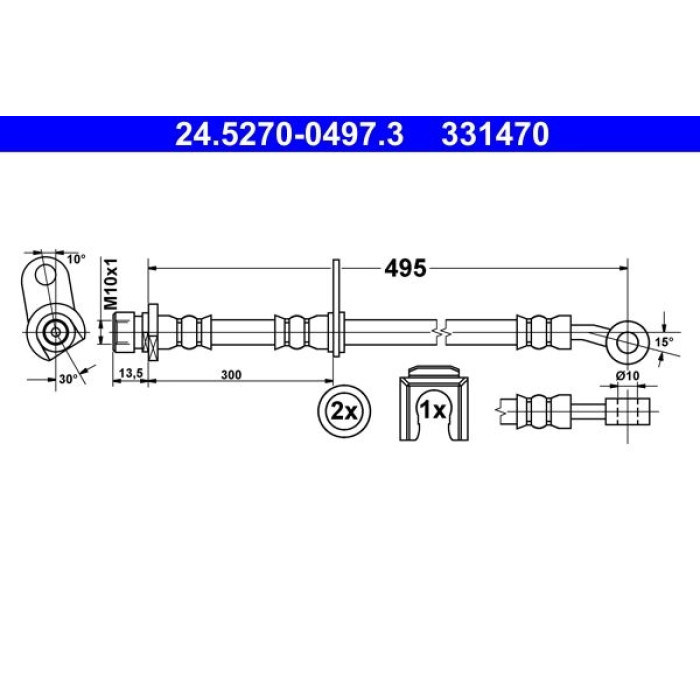 ATE Bremsschlauch 24.5270-0497.3 ATE Bremsschlauch 24.5270-0497.3