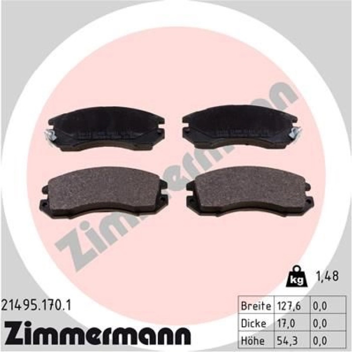ZIMMERMANN Bremsbeläge 21495.170.1 ZIMMERMANN Bremsbeläge 21495.170.1