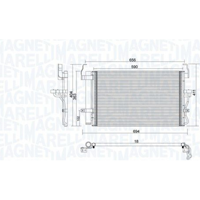 Magneti Marelli Klimakondensator 350203894000 Magneti Marelli Klimakondensator 350203894000
