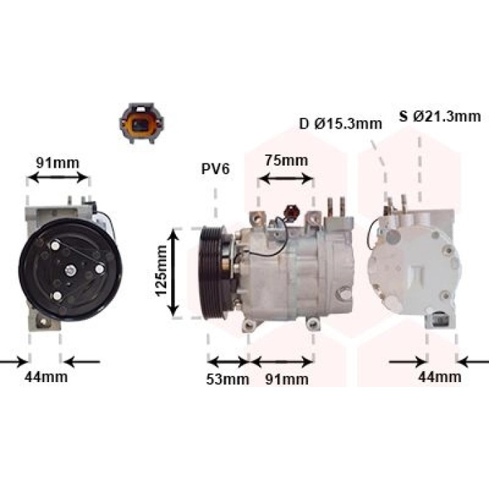 Van Wezel Klimakompressor 1300K259 Van Wezel Klimakompressor 1300K259