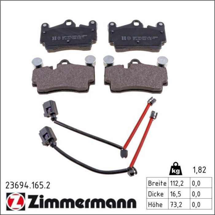 23694.165.2 ZIMMERMANN Bremsbeläge 23694.165.2 23694.165.2 ZIMMERMANN Bremsbeläge 23694.165.2