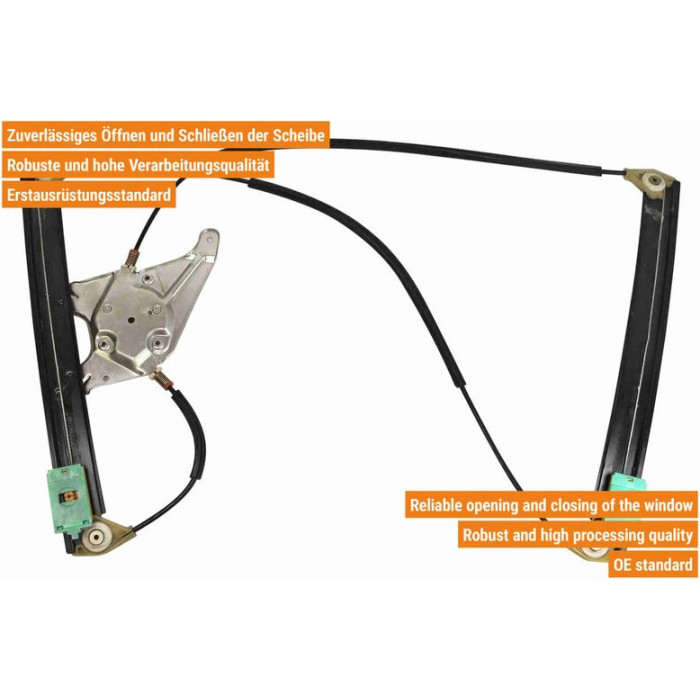 VAICO V10-6295 Fensterheber vorne links, ohne Motor, elektrisch VAICO V10-6295 Fensterheber vorne links, ohne Motor, elektrisch