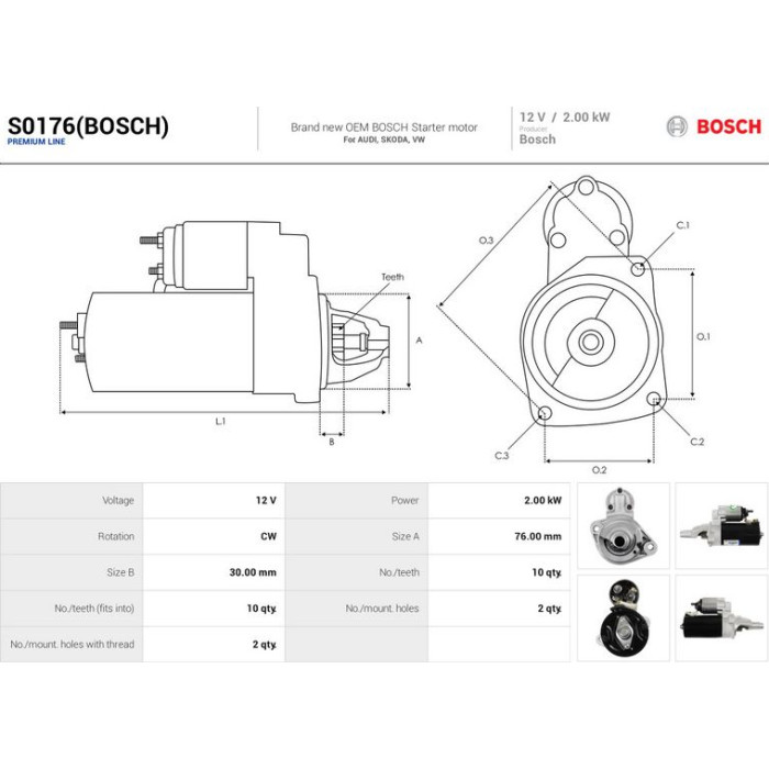 AS-PL Anlasser S0176(BOSCH)