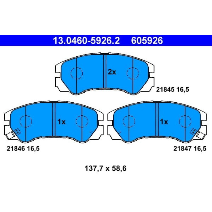 ATE Bremsbelagsatz Opel Vorderachse Frontera 2.2-3.2 92 13.0460-5926.2 ATE Bremsbelagsatz Opel Vorderachse Frontera 2.2-3.2 92 13.0460-5926.2